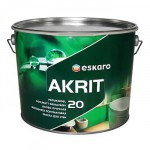 Akrit 20 Eskaro - Особопрочная моющаяся полуматовая краска для стен 0,95л